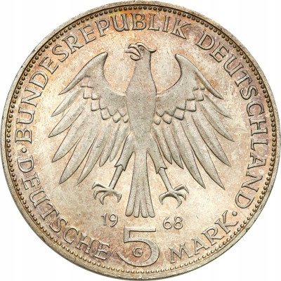 Niemcy 5 marek 1968 G Karlsruhe Johannes Gutenberg