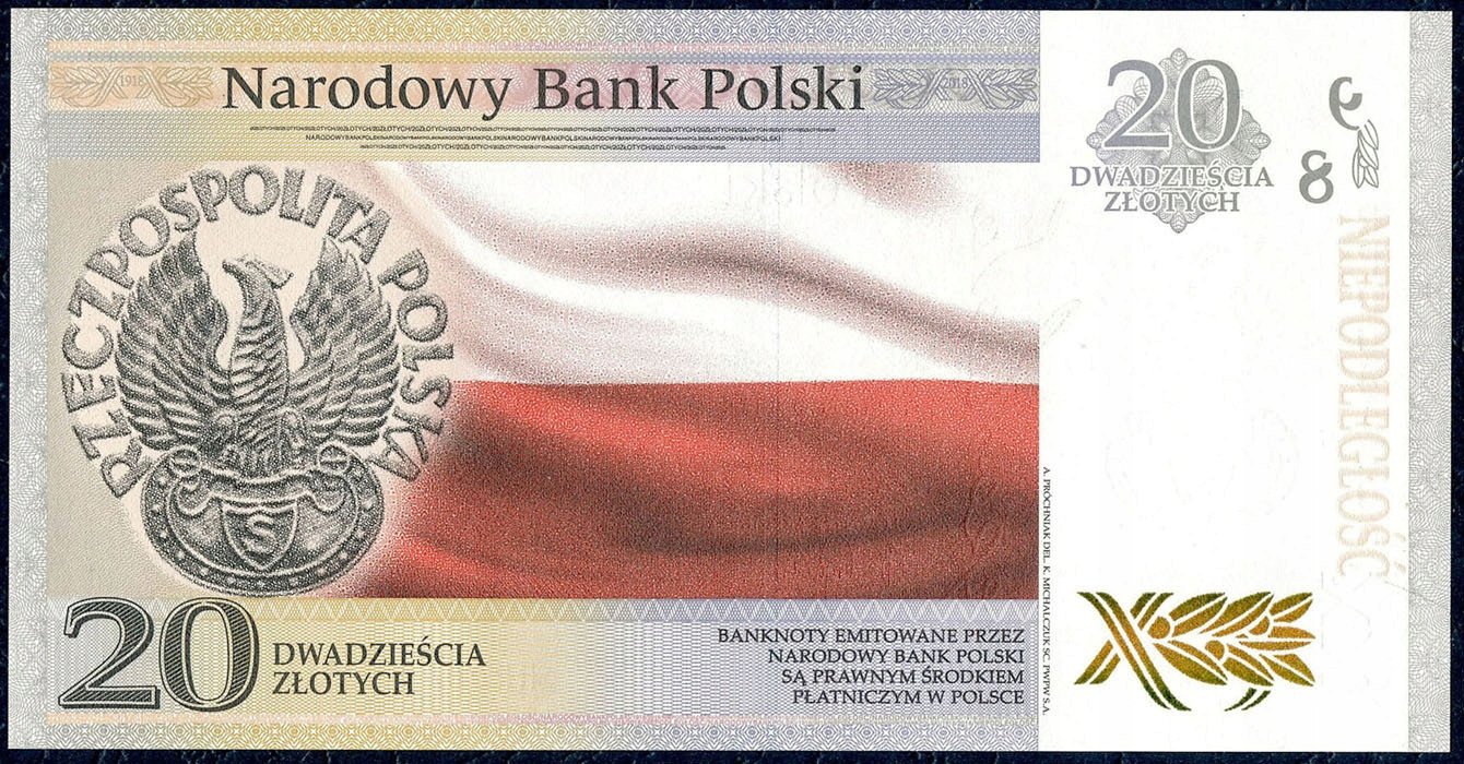 20 złotych 2018 Józef Piłsudski - niepodległość
