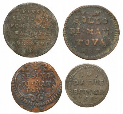 Watykan monety miedziane XVIII w - zestaw 4 sztuk