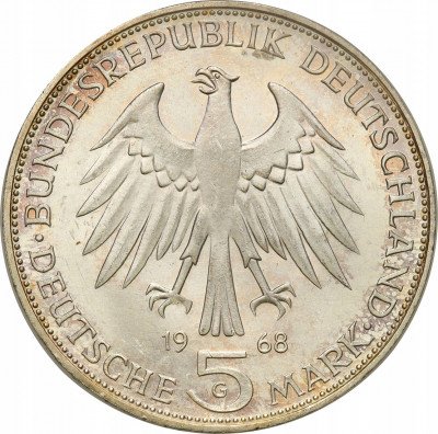 Niemcy 5 marek 1968 G Karlsruhe Johannes Gutenberg