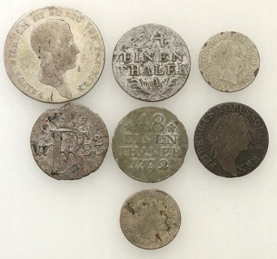 Niemcy, Prusy, zestaw 7 monet – różne