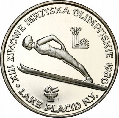 200 zł 1980 Olimpiada Lake Placid znicz
