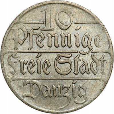 Wolne Miasto Gdańsk/Danzig 10 fenigów 1923 - ŁADNE