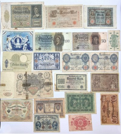 Niemcy, Rosja, zestaw 20 banknotów