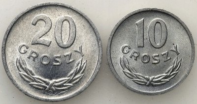 10 groszy 1968 + 20 groszy 1962 - zestaw 2 sztuk
