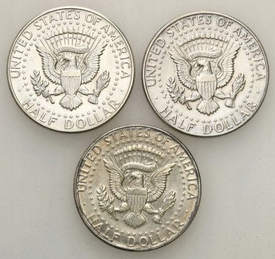 USA 1/2 dolara 1964 Kennedy SREBRO – 3 sztuki