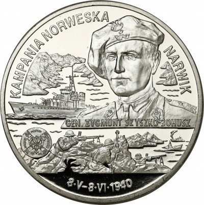 Medal kampania norweska - Narwik - czyste SREBRO