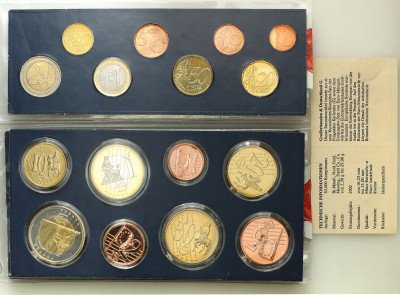 Niemcy Próbne monety ESSAI euro 2002 zestaw 16 szt