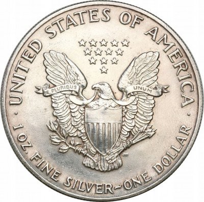 USA 1 dolar 1990 Liberty SREBRO - uncja