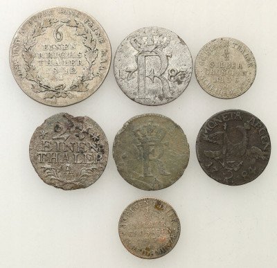 Niemcy, Prusy, zestaw 7 monet – różne