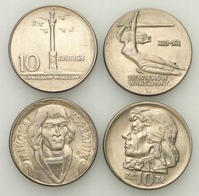 Miedzionikiel 10 złotych 1965 + 1966 zestaw 4 szt