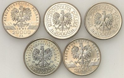 III RP 20.000 złotych 1993-1994 różne 5 szt