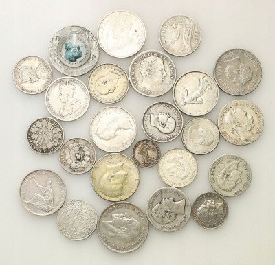 Europa. Duży zestaw monet srebrnych 219 g