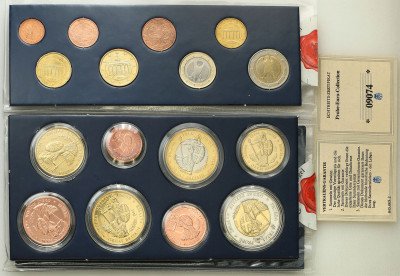 Niemcy Próbne monety ESSAI euro 2002 zestaw 16 szt