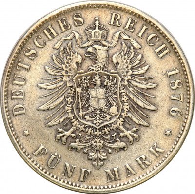 Niemcy Wirttembergia 5 Marek 1876 F
