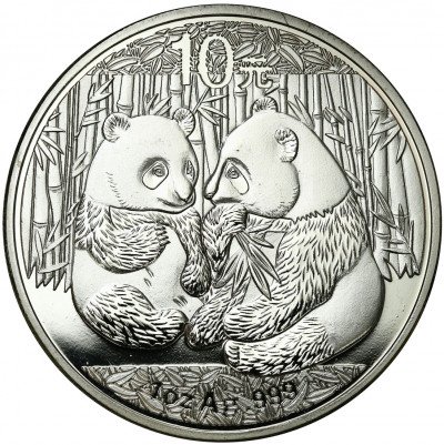 Chiny 10 Yuan 2009 Panda SREBRO uncja
