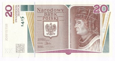 Banknot 20 złotych 2015 Jan Długosz UNC