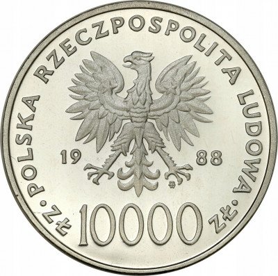 10.000 złotych 1988 Jan Paweł II - cienki krzyż