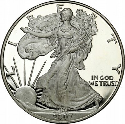 USA dolar 2007 Liberty SREBRO uncja - lustrzanka