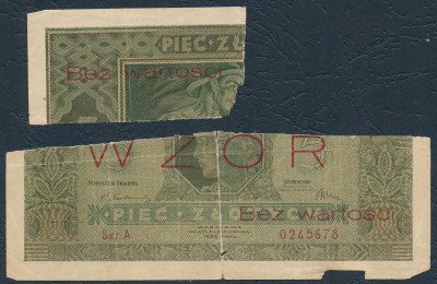 Banknot 5 złotych 1926 - WZÓR - Ser.A