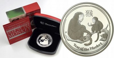 Australia 1 dolar 2014 Rok małpy SREBRO 1 uncja