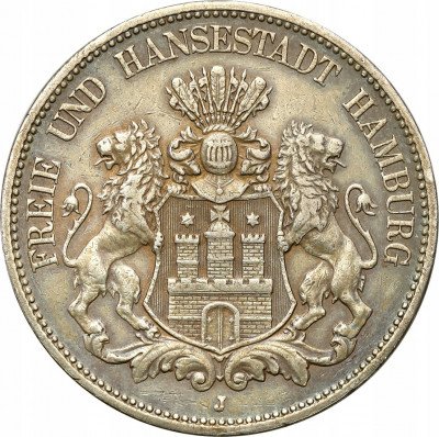 Niemcy 5 marek 1895 J Hamburg RZADKOŚĆ