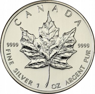 Kanada 5 dolarów 2007 liść klonowy SREBRO uncja