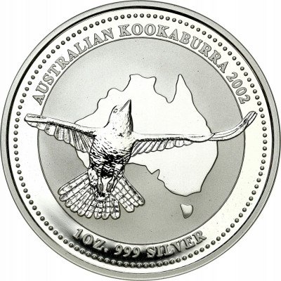 Australia 1 dolar 2002 Kookaburra SREBRO uncja