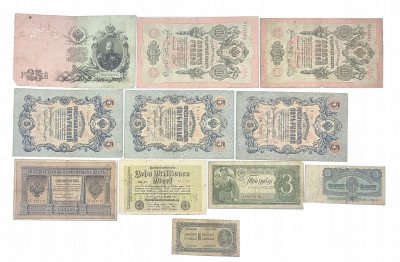 Świat, banknoty, zestaw 11 sztuk