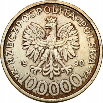 100.000 złotych 1990 Solidarność typ B - rzadsze