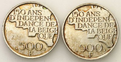 Belgia 500 franków 1980 (franx + flamand) 2 sztuki