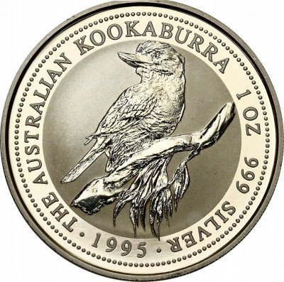 Australia 1 dolar 1995 Kookaburra SREBRO uncja