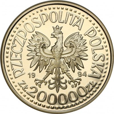 200 000 złotych 1994 Zygmunt I Stary popiersie
