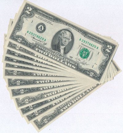 Banknoty USA 2 dolary 1976 - 12 sztuk - RÓŻNE