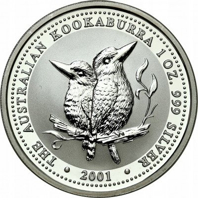 Australia 1 dolar 2001 Kookaburra SREBRO uncja