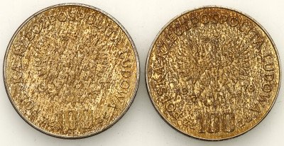 100 złotych 1977, 1978, zestaw 2 monet, srebro