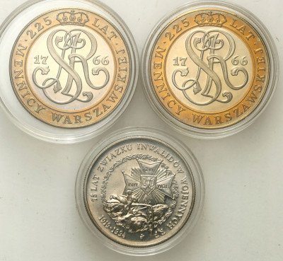 20.000 złotych 1991, 1994, zestaw 3 monet
