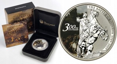Tuvalu 1 dolar 2009 Bitwa pod Połtawą SREBRO