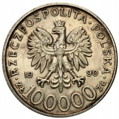 100 000 zł 1990 Solidarność najrzadszy typ C