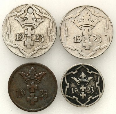 WMG. 2, 5, 10 fenigów 1923, 4 szt.