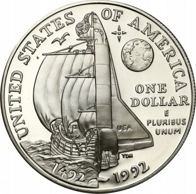 USA 1 dolar 1992 P Kolumb (400 lat) SREBRO