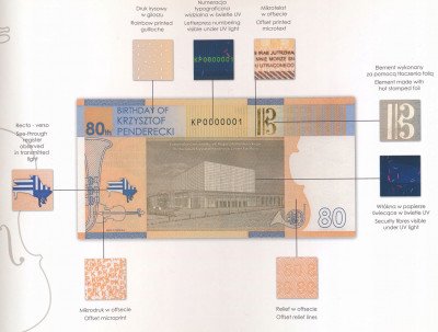 FOLDER do banknotu PWPW Krzysztof Penderecki 80
