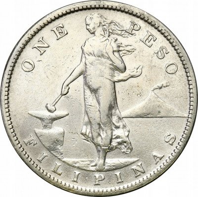 Filipiny 1 Peso 1910 SREBRO