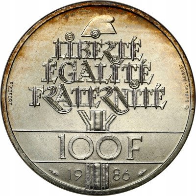 Francja PIEDFORT 100 franków 1986