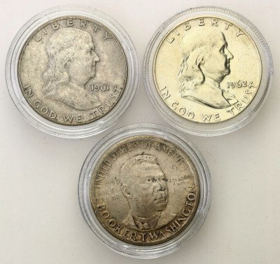 USA 1/2 dolara 1950, 61,62 zestaw 3 szt SREBRO