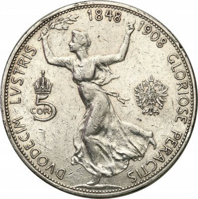Austria 5 Koron 1908 FJI - Jubileusz