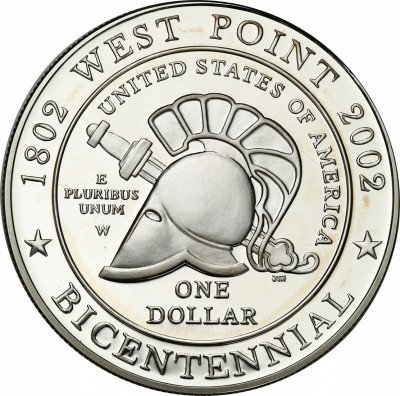 USA 1 dolar 2002 W West Point SREBRO