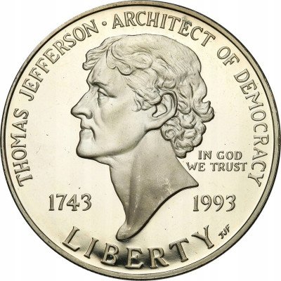 USA 1 dolar 1993 S Jefferson SREBRO