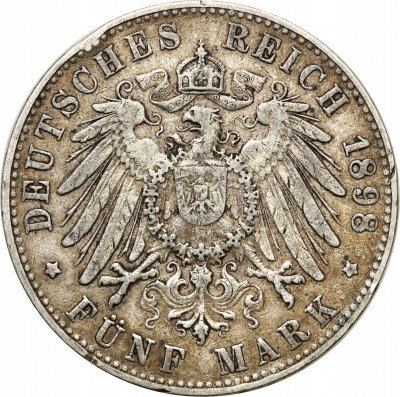 Niemcy. 5 marek 1898 J, Hamburg