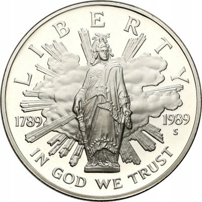 USA 1 dolar 1989 S Kongres SREBRO